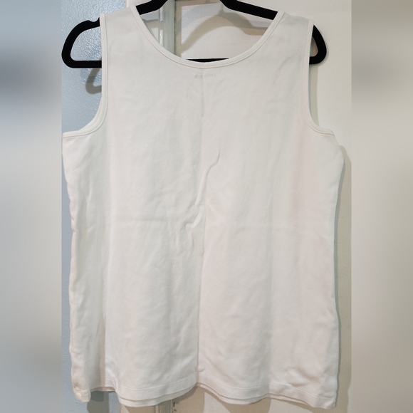 Women's Lands' End White Tank Top, Size L - Picture 6 of 7